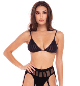 Straight Up 3pc Garter Set S/ M - Black RR-7096BLKSM