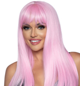24 Inch Long Straight Bang Wig Pink LA-A2881PK