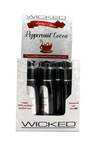 Aqua Peppermint Cocoa Flavored Water Based  Intimate Lubricant - 2 Fl. Oz. - 12 Piece Display WS-90362D