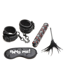 Bang - Bondage Kit - XL Bullet, Cuffs, Tickler and Blindfold - Black BNG-AH047