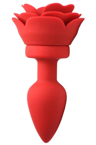 28x Silicone Vibrating Rose Anal Plug With Remote  - Medium BTYS-AG988-MED