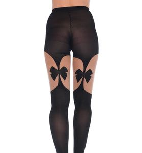 Illusion Bow Garterbelt Tights - One Size LA-7732