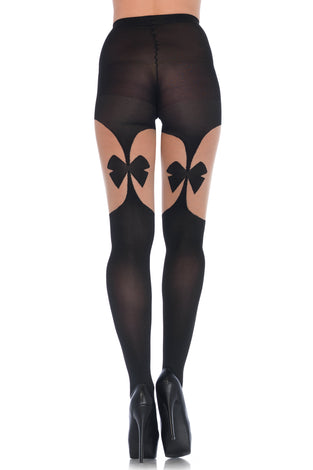 Illusion Bow Garterbelt Tights - One Size LA-7732