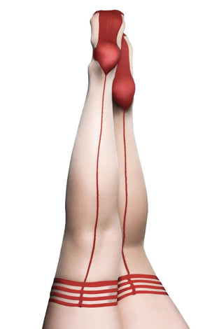 Whitney -Red Back Seam Thigh High - Size B - Nude KX-1334B-NUD-B