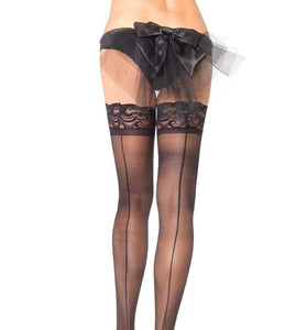 Stay Up Sheerthigh Highs - Black - One Size LA-1042BLK