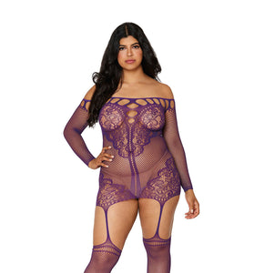 Garter Dress - Queen Size - Aubergine DG-0446ABGQ