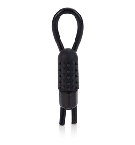 10-Function Vibrating Silicone Stud Lasso - Black SE1408202