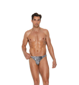 Men's Snap Closure Thong - Large/xlarge - Zebra EM-82203ZEBLXL