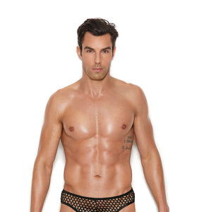 Men's Fishnet Thong Back Brief - Small/medium -  Black EM-82928BLKSM