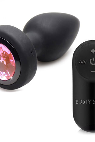 28x Silicone Vibrating Pink Gem Anal Plug With  Remote - Small BTYS-AG965-SML