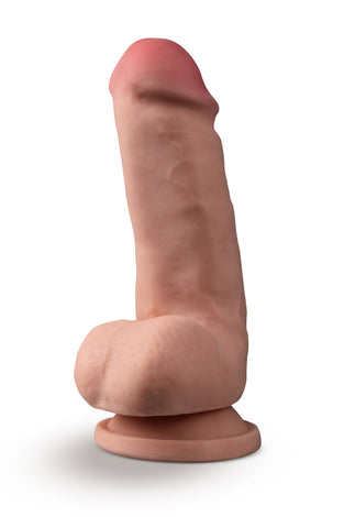 Dr. Skin Plus - 7 Inch Girthy Posable Dildo With  Balls - Mocha BL-16997