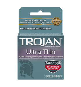 Trojan Ultra Thin Armor Spermicidal Condoms - 3 Pack TJ92720