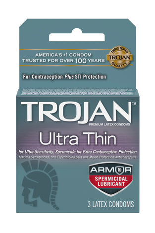 Trojan Ultra Thin Armor Spermicidal Condoms - 3 Pack TJ92720