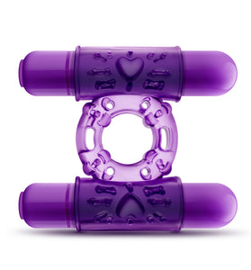Play With Me - Double Play - Dual Vibrating Cock Ring - Purple BL-77101