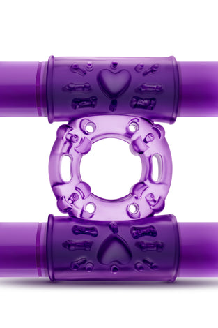 Play With Me - Double Play - Dual Vibrating Cock Ring - Purple BL-77101