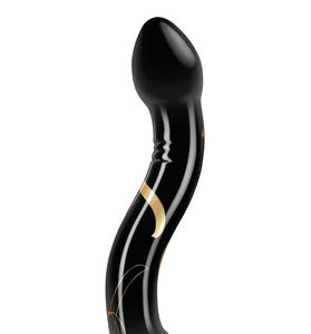 Secret Kisses - 7.5 Inch Handblown Double Ended  Dildo - Black SK-3007
