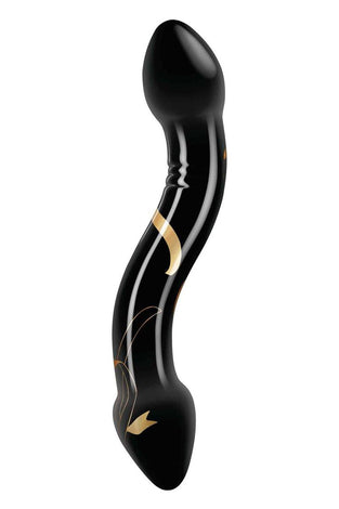 Secret Kisses - 7.5 Inch Handblown Double Ended  Dildo - Black SK-3007