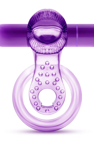 Play With Me - Lick It - Vibrating Double Strap Cockring - Purple BL-61911