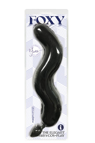 Foxy Fox Tail Silicone Butt Plug - Black IC1402