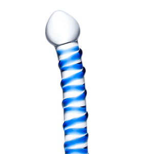 Blue Spiral Glass Dildo GLAS-75