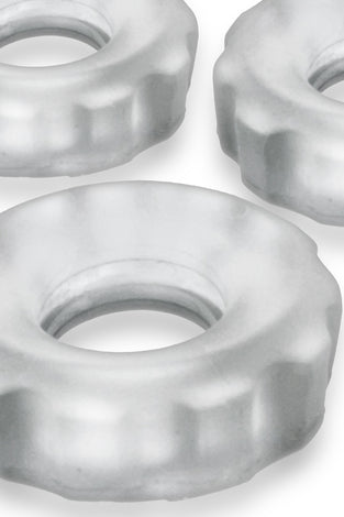 Super Huj - 3-Pack Cockrings - Clear Ice HUJ-137-CLRICE