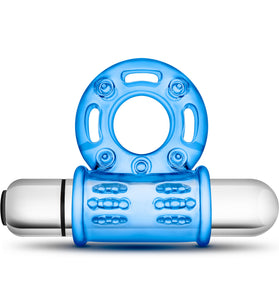 Stay Hard 10 Function Vibrating Bull Ring - Blue BL-77902