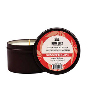 Hemp Seed 3-in-1 Massage Candle - Sunset Escape 6 Oz EB-HSCS023C