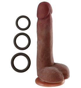 Cloud 9 Novelties Dual Density Real Touch 7 Inch With Balls - Brown WTC705