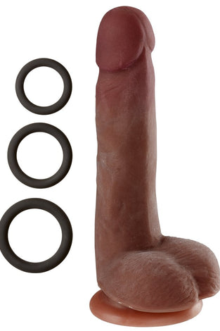 Cloud 9 Novelties Dual Density Real Touch 7 Inch With Balls - Brown WTC705