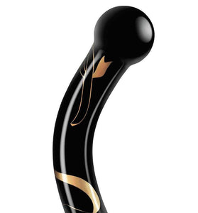 Secret Kisses - 5.5 Inch Handblown Glass Double  Ended Dildo - Black SK-3008
