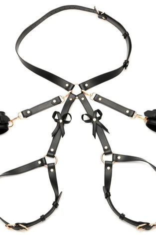 Bondage Harness With Bows - Medium/large - Black STR-AH088-ML