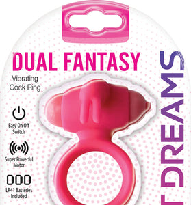 Wet Dreams - Dual Fantasy Cock Ring With Turbo Motors - Pink HTP3266