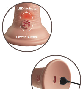 King Cock Elite 6 Inch Vibrating Silicone Dual  Silicone Dual Density Cock - Light PD5776-21