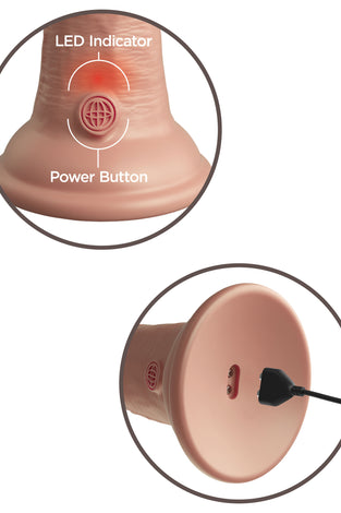 King Cock Elite 6 Inch Vibrating Silicone Dual  Silicone Dual Density Cock - Light PD5776-21