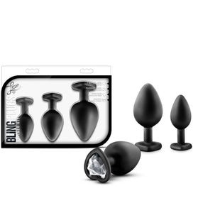 Luxe - Bling Plugs Training Kit - Black With White Gems BL-395835