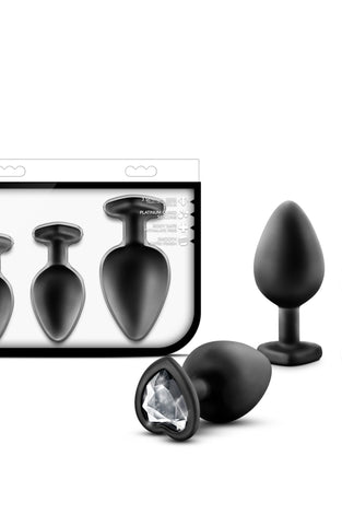 Luxe - Bling Plugs Training Kit - Black With White Gems BL-395835
