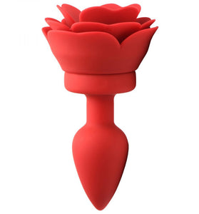 28x Silicone Vibrating Rose Anal Plug With Remote  - Small BTYS-AG988-SML