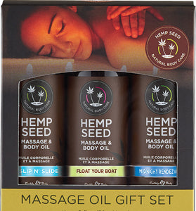 Hemp Seed Massage and Body Oil Gift Set - 3 Pack - 2 Fl. Oz. Bottles EB-MAS2022D