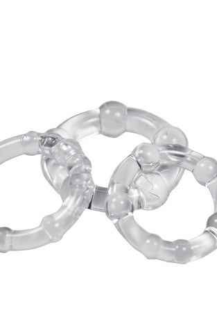 Cockring Combo Beaded - Clear WTC63831