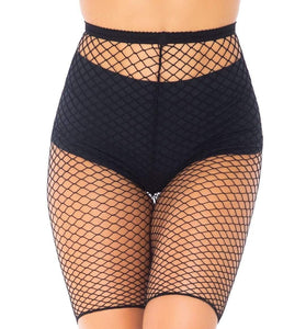 Industrial Fishnet Biker Shorts - One Size - Black LA-8882BLK