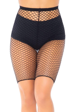 Industrial Fishnet Biker Shorts - One Size - Black LA-8882BLK
