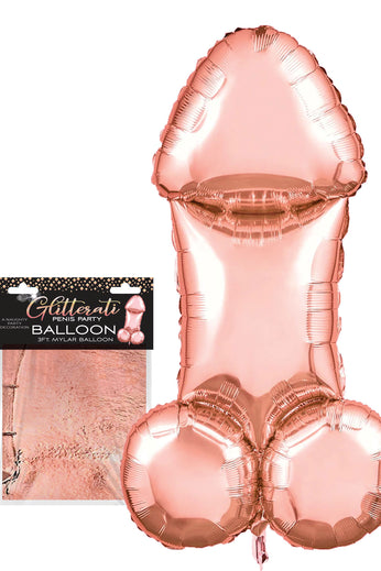 Glitterati Penis Party Balloon - Rose Gold LG-CP1082