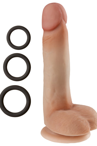 Cloud 9 Novelties Dual Density Real Touch 7 Inch With Balls - Tan WTC704