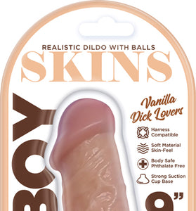 Dickboy - Skins - Dildo With Balls - 9 Inch -  Vanilla Dick Lovers HP3363