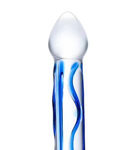 6.5 Inch Full Tip Textured Glass Dildo GLAS-145