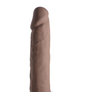 Fleshstixxx 10 Inch Silicone Dildo With Balls - Brown CN-19-0548-11