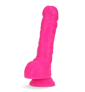 Neo Elite - 9 Inch Silicone Dual Density Cock With Balls - Neon Pink BL-75800