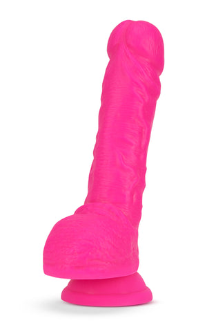Neo Elite - 9 Inch Silicone Dual Density Cock With Balls - Neon Pink BL-75800