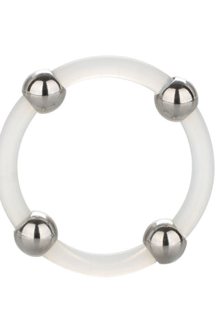Steel Beaded Silicone Ring - Large SE1437102
