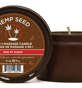 Hemp Seed 3-in-1 Massage Candle Ride My Sleigh  6oz/ 170 G EB-HSCH021C